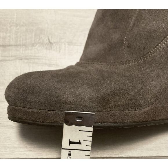 Allsaints Boots Taupe Suede Ankle booties Sz 38 or 7.5 Great cond 3.5” Heel $325 - Picture 16 of 16